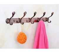 Multipurpose Rotary Wall Hook - Rustic Stainless Steel Coat Rack with 5 Adhesive Hooks Heavy-Duty Metal Design 2-Pack - Ideal for Home Entryway and Office (Color: Red)