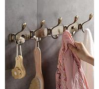 Multipurpose Rotary Wall Hook - Rustic Stainless Steel Coat Rack with 5 Adhesive Hooks Heavy-Duty Metal Hanger Perfect for Home & Office - 2 Pack (Colors: Red Bronze)