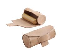 Multipurpose Round PU Leather Pouches with Spacious Holds Lipsticks or Small Seals Neatly Business Gift Cylindrical Case Round Cosmetic Planner Bag