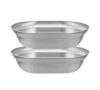 Multipurpose Rustproof Camping Dinnerwares Portable Stainless Steel Dinning Plates/Soup Basin Household Tableware Large Outdoor Barbecue Dish Set
