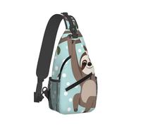 Multipurpose Shoulder Crossbody Bag Cute Sloth On Green Branch Funny Chest Backpack Unisex Shoulder Bags for Cycling Hiking Men