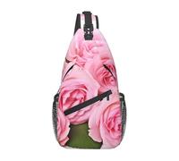 Multipurpose Shoulder Crossbody Bag Fresh Roses Shoulder Bags Anti Theft,Lightweight Sling Backpack for Cycling Sports Hiking