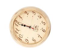 Multipurpose Silents Wood Wall Clock Sauna Room Decoration Bathroom Kitchen Office High Temperatures Resistant Wall Mounted Silents Office Clock