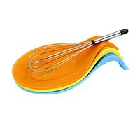 Multipurpose Silicone Cutlery Spatula Spoon Rest Holder Cooking Utensil Kitchen Tool, Orange