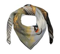 Multipurpose Silk Scarf, Pheasants Animals Print Portable Silk Scarf Decorative Scarf for Stylish Head, Neck, Or Bag Accessory, Silk Scarves, One Size