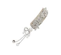 Multipurpose Silver Flower Tassels Hairpiece For Women Who Appreciate A Blend Of Modern And Traditional Elegant Rhinestones Headpiece