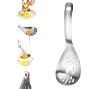 Multipurpose Stainless Steel Kitchen Spoon, 5-in-1 Cooking Spoon (Type A) | 5 in 1 Kitchen Tool Multifunctional Spoon for Egg Separating,Garlic Grinding,Potato Mashing,Food Straining and Bottle Opening