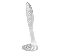 Multipurpose Stainless Steel Masher Tool Fish Tail Grip Press for Root Vegetables and Fruit Puree Creation Food Safe Stainless Steel Masher Tool