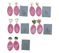 Multipurpose Sturdy Silicone Clay Texture Stamps Elegant Floral Patterns Portable for Crafting Personalized Earrings Silicone Impressions Mats