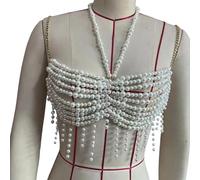 Multipurpose Stylish Pearls Body Chain With Tassels Designs Fashion Decoration For Evening Gowns And Party Wear Fashion Bra Chain