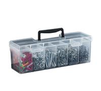 Multipurpose Tool Storage Box Portable Design Removable Compartment For Car Camping Household Tools Organization Transparent Tool Storage Case With Handle