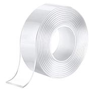 Multipurpose Transparent Double Sided No-Trace Removable Glue Tape - Washable Strong Sticky Wall Tape Strips for Poster, Carpet & More - 5M x 3CM x 2MM