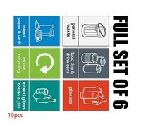 Multipurpose Trash Sorting Sticker Set PVC Decal Adhesive Backing Public Space Homes Schools Environmental Education Recycling Bin Decal