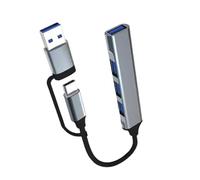 Multipurpose USB And Type C 4 In 1 Hub Adapter Compact Aluminum Alloy Portable Design For Multiple Device Connection Flexible USB C Hub With Multiple Connection