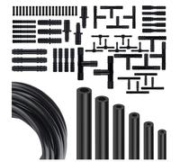 Multipurpose Vacuum Line Kit,6PCS 5Ft Vacuum Hose Automotive+64PCS Vacuum Line Connectors,Max 130PSI Silicone Hose for Variety Car Piping System Automotive Replacement Vacuum Hoses (70PCS)