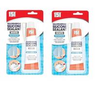 Multipurpose Waterproof Clear or White Silicone Sealant - Ideal for Kitchens and Bathrooms (70g Tubes) by 151 (White Silicone Tube, 2)
