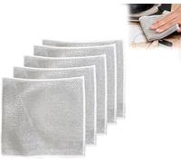 Multipurpose Wire Dishwashing Rags,Multipurpose Wire Dishwashing Rags for Wet and Dry, Non-Scratch Scrubbing Wire Dishcloth Rags,Multifunctional Wire Cleaning Dishwashing Cloths (5 Pcs)