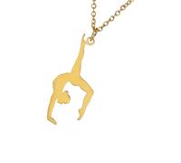 Multipurpose Women's Eurhythmics Dancer Necklace High Polished Stainless Steel Charm Pendant Casual Wear Accessory Artistics Gymnastics Pendant