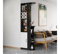 Multipurpose Wooden Room Divider with Storage Shelves & Cup HolderStylish for Home Bars & HotelsEasy Assembly Black 75x30cm (29.5x11.8in)