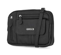 MultiSac Women's Zippy Triple Compartment Crossbody Bag Cross Body, Black, One Size