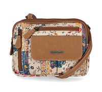 MultiSac Women's Zippy Triple Compartment Crossbody Bag Cross Body, Pretty Patch/Hazelnut, One Size