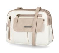 MultiSac Women's Zippy Triple Compartment Crossbody Bag Cross Body, White/Biscotti, One Size