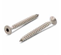 MultiScrew 4.0 x 45mm A2 Stainless Steel Chipboard Screws - Torx TX Drive Countersunk Wood Screws - Hexalobular Six Lobe - Anti Rust Outdoor Timber Fixings - Fully Threaded (200 Pack)