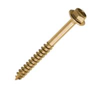 MultiScrew 6.0 x 40mm Advanced Turbo Coach Screws Slash Point Hex Flange Head, Fast Solo Coach Screw Yellow for Wood Timber Sleeper - Pack of 20