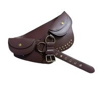 Multisue Wide Corsets Belt Bag with Double Pocket for Women Men Various Occasion Halloween Party Gathering Dressingup Waist, Brown, One Size