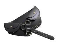 Multisue Wide Corsets Belt Bag with Double Pocket for Women Men Various Occasion Halloween Party Gathering Dressingup Waist, Black, One Size