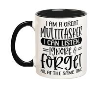 Multitasker Mug, Office Gifts, Quotes with Sayings, Hilarious Gift, 11 Oz Novelty Drinking Cup, Black