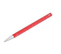 Multitasking ballpoint pen with black D1 refill - CONSTRUCTION BASIC - centimetre/inch ruler, 1:20/1:50 scale - easy refill change - aluminium, metal - red, silver-coloured - TROIKA Original