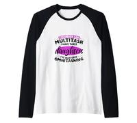 Multitasking Moms - Three Daughters Raglan Baseball Tee