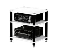 MultiTier HiFi AV Rack Shelf for Living Room2/3/4 Tiers Versatile Cabinet for Record Player AV Equipment Turntable & Sky Box (White 60x48x59cm)