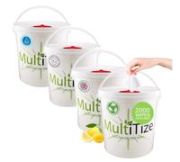 MultiTize Multi Purpose Wipes, 100% Biodegradable, Antibacterial Multi Surface Wipes, (4 Buckets, 500 Wipes Per Buckets)