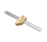 Multiunctional Double Side Carpentry Ruler with Metric Measurements and Detachable Stop Block for Woodworking Double Scale Measuring Ruler