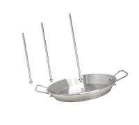 Multiunctional Vertical Meat Skewers Stand Stainless Steel Construction 3 Spikes Grills Pan Included Vertical Grills Rack Removable Stainless Steel Skewers