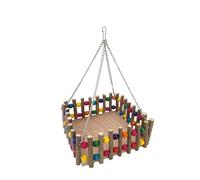 Multiuse Bird Swing Playgrounds Wood Platform Metal Frame Shelter Hammock Bed for Avians Physical Stimulation Chewing Bird Swing