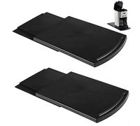Multiuse Kitchen Caddy Sliding Coffee Maker Tray Mat,Countertop Storage for Blender Toaster Kitchen Appliances-12" Premium BPA Free Base Sliding Shelf with Smooth Rolling Wheels|2 Pack (Black, 2)