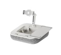 Multiuse Tablet Phone Stand Having Beverage Holder and Storage Compartment Bendable Arms for Ideal Viewing Comfort ° Rotatable Phone Stand