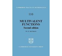 Multivalent Functions 2ed: 110 (Cambridge Tracts in Mathematics, Series Number 110)