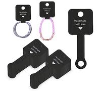 MultiValue 100 Pack Self-adhesive Necklace Display Cards, Bracelet Display Cards with Holes Kraft Paper Jewelry Display Cards Hanging Tags Jewelry Packing Cards for Necklace Hair Band Keychain (Black)