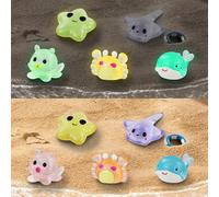 MultiValue 20 PCS Ocean Mini Resin Animals, Glow in The Dark Tiny Animals Cute Seal Mini Animal Figures Creativity Fish Tank Decorations for DIY Aquarium Garden Home (B)