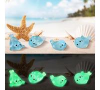 MultiValue 20 PCS Ocean Mini Resin Animals, Glow in The Dark Tiny Animals Cute Seal Mini Animal Figures Creativity Fish Tank Decorations for DIY Aquarium Garden Home (A)