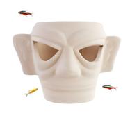 MultiValue Aquarium Cave Ornament, Silence Mask Fish Tank Decorations Hideout Ceramics Aquarium Caves and Hides for Fish Small Playing Breeding and Hiding (A)