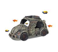 MultiValue Car Wreckage Aquarium Cave Decoration, Resin Fish Tank Decorations Creativity Sinking Car Fish Shelter for Aquatic Pets Hide and Breed (A)