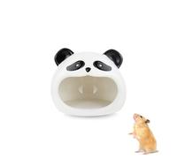 MultiValue Ceramic Hamster Hideout, Bamboo Shoot Shape Hamster House Cute Guinea Pig Bed Small Animal Hideout for Dwarf Hamsters Gerbils Mice Golden Hamsters (Black, S)