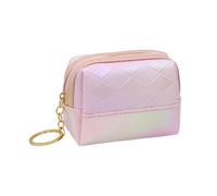 MultiValue Coin Purse, Waterproof Leather Zipper Womens Wallet Portable Exquisite Small Wallets Woman Purse with Keychain Cute Mini Travel Coin Pouch for Change Cosmetics Key, Pink, Cute