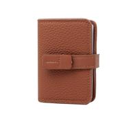 MultiValue Credit Card Holder for Women, Leather, 20 Card Slots, Card Wallet with Press Stud, Compact, Portable Card Holder with 2 ID Positions, for Driving Licence Card, brown, 10.5 x 7.5 x 2