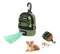 MultiValue Dog Treat Pouch with Hook, Multi-Storage Dog Training Treat Pouch with Hook and Built-in Poop Bag Dispenser Portable Treat Bag for Puppy Walking Travel (Green)